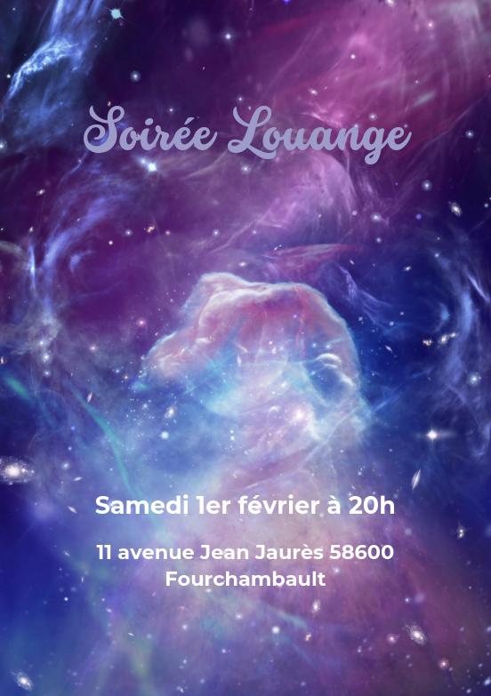 Soirée louange samedi 1er février, 20h00, église l'Eau Vive de Fourchambault